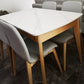 Sintered Stone Top Extendable Table in White Kitchen Table with Ash Wood Base and 4 Legs Clearhalo ' dining_table' 'Dining Tables & Seating' 'Dining Tables' 'furn' 'furn_dining_table' 'Furniture' 'furniture_dining_table' 'Kitchen & Dining Furniture' 'kitchen&dining_furn' 'kitchen' 'kitchen_dining_table' 4111628