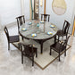Luxury Style Dining Table 4 Legs Extendable Table with Sintered Stone Clearhalo ' dining_table' 'Dining Tables & Seating' 'Dining Tables' 'furn' 'furn_dining_table' 'Furniture' 'furniture_dining_table' 'Kitchen & Dining Furniture' 'kitchen&dining_furn' 'kitchen' 'kitchen_dining_table' 4111639