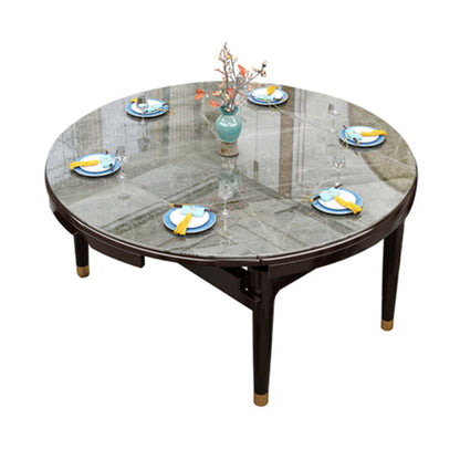 Luxury Style Dining Table 4 Legs Extendable Table with Sintered Stone Gray Without Chairs Clearhalo ' dining_table' 'Dining Tables & Seating' 'Dining Tables' 'furn' 'furn_dining_table' 'Furniture' 'furniture_dining_table' 'Kitchen & Dining Furniture' 'kitchen&dining_furn' 'kitchen' 'kitchen_dining_table' 4111641