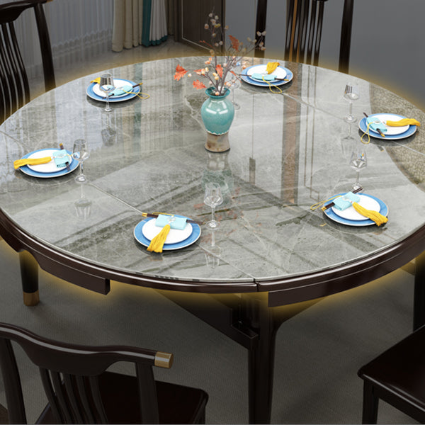 Luxury Style Dining Table 4 Legs Extendable Table with Sintered Stone Clearhalo ' dining_table' 'Dining Tables & Seating' 'Dining Tables' 'furn' 'furn_dining_table' 'Furniture' 'furniture_dining_table' 'Kitchen & Dining Furniture' 'kitchen&dining_furn' 'kitchen' 'kitchen_dining_table' 4111644