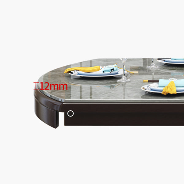 Luxury Style Dining Table 4 Legs Extendable Table with Sintered Stone Clearhalo ' dining_table' 'Dining Tables & Seating' 'Dining Tables' 'furn' 'furn_dining_table' 'Furniture' 'furniture_dining_table' 'Kitchen & Dining Furniture' 'kitchen&dining_furn' 'kitchen' 'kitchen_dining_table' 4111645