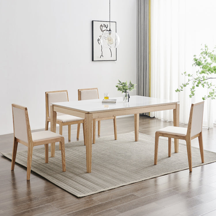 Solid Wood Mid-Century Modern Table Rectangle Sintered Stone Top Table with Legs Clearhalo ' dining_table' 'Dining Tables & Seating' 'Dining Tables' 'furn' 'furn_dining_table' 'Furniture' 'furniture_dining_table' 'Kitchen & Dining Furniture' 'kitchen&dining_furn' 'kitchen' 'kitchen_dining_table' 4111652