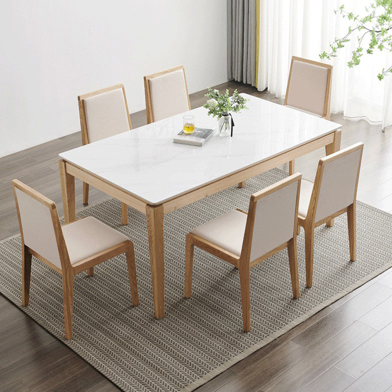 Solid Wood Mid-Century Modern Table Rectangle Sintered Stone Top Table with Legs Clearhalo ' dining_table' 'Dining Tables & Seating' 'Dining Tables' 'furn' 'furn_dining_table' 'Furniture' 'furniture_dining_table' 'Kitchen & Dining Furniture' 'kitchen&dining_furn' 'kitchen' 'kitchen_dining_table' 4111661