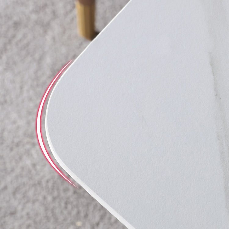 Rectangle 4 Legs Mid-Century Table White Fixed Table with Sintered Stone Clearhalo ' dining_table' 'Dining Tables & Seating' 'Dining Tables' 'furn' 'furn_dining_table' 'Furniture' 'furniture_dining_table' 'Kitchen & Dining Furniture' 'kitchen&dining_furn' 'kitchen' 'kitchen_dining_table' 4111676