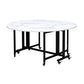 Round Dining Table Mid-Century Style Trestle Base Table for Dining Room 63"L x 63"W x 29.5"H White Clearhalo ' dining_table' 'Dining Tables & Seating' 'Dining Tables' 'Furniture' 'furniture_dining_table' 'Kitchen & Dining Furniture' 'kitchen&dining_furn' 'kitchen' 'kitchen_dining_table' 4111712