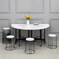 Round Dining Table Mid-Century Style Trestle Base Table for Dining Room Clearhalo ' dining_table' 'Dining Tables & Seating' 'Dining Tables' 'Furniture' 'furniture_dining_table' 'Kitchen & Dining Furniture' 'kitchen&dining_furn' 'kitchen' 'kitchen_dining_table' 4111722