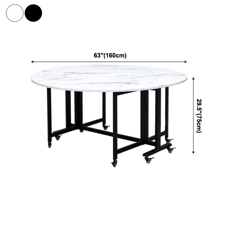 Round Dining Table Mid-Century Style Trestle Base Table for Dining Room Clearhalo ' dining_table' 'Dining Tables & Seating' 'Dining Tables' 'Furniture' 'furniture_dining_table' 'Kitchen & Dining Furniture' 'kitchen&dining_furn' 'kitchen' 'kitchen_dining_table' 4111731