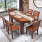 Minimalist Solid Wood Round Table Standard Extendable Dining Table with 4 Legs Base Red Without Chairs Clearhalo ' dining_table' 'Dining Tables & Seating' 'Dining Tables' 'furn' 'furn_dining_table' 'Furniture' 'furniture_dining_table' 'Kitchen & Dining Furniture' 'kitchen&dining_furn' 'kitchen' 'kitchen_dining_table' 4111735