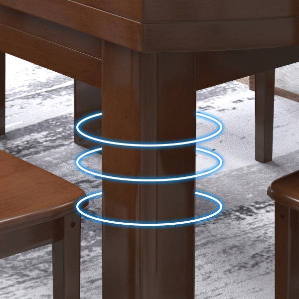 Minimalist Solid Wood Round Table Standard Extendable Dining Table with 4 Legs Base Clearhalo ' dining_table' 'Dining Tables & Seating' 'Dining Tables' 'furn' 'furn_dining_table' 'Furniture' 'furniture_dining_table' 'Kitchen & Dining Furniture' 'kitchen&dining_furn' 'kitchen' 'kitchen_dining_table' 4111739