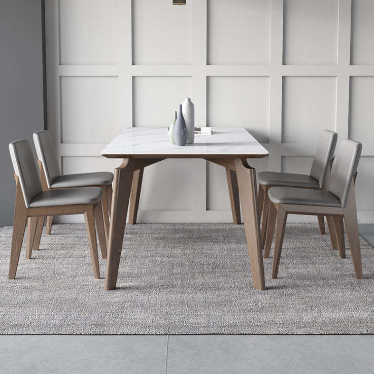 Sintered Stone Rectangle Table Medieval Modern White Table with 4 Legs for Restaurant Clearhalo ' dining_table' 'Dining Tables & Seating' 'Dining Tables' 'furn' 'furn_dining_table' 'Furniture' 'furniture_dining_table' 'Kitchen & Dining Furniture' 'kitchen&dining_furn' 'kitchen' 'kitchen_dining_table' 4111746