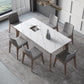 Sintered Stone Rectangle Table Medieval Modern White Table with 4 Legs for Restaurant Clearhalo ' dining_table' 'Dining Tables & Seating' 'Dining Tables' 'furn' 'furn_dining_table' 'Furniture' 'furniture_dining_table' 'Kitchen & Dining Furniture' 'kitchen&dining_furn' 'kitchen' 'kitchen_dining_table' 4111754