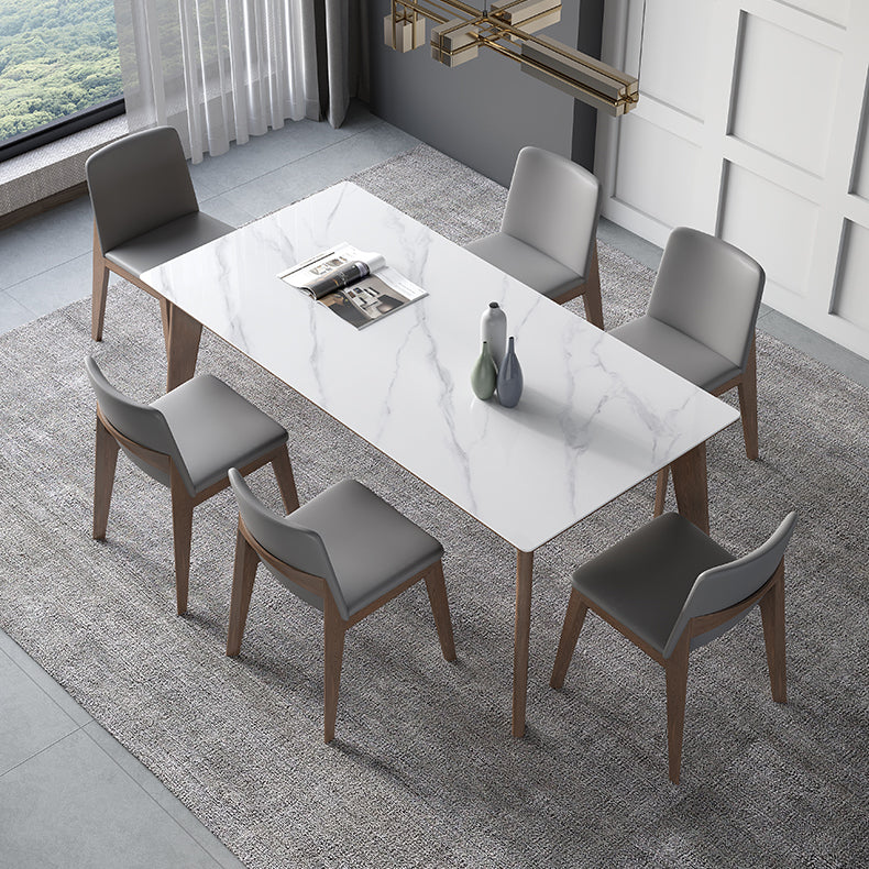 Sintered Stone Rectangle Table Medieval Modern White Table with 4 Legs for Restaurant Clearhalo ' dining_table' 'Dining Tables & Seating' 'Dining Tables' 'furn' 'furn_dining_table' 'Furniture' 'furniture_dining_table' 'Kitchen & Dining Furniture' 'kitchen&dining_furn' 'kitchen' 'kitchen_dining_table' 4111754