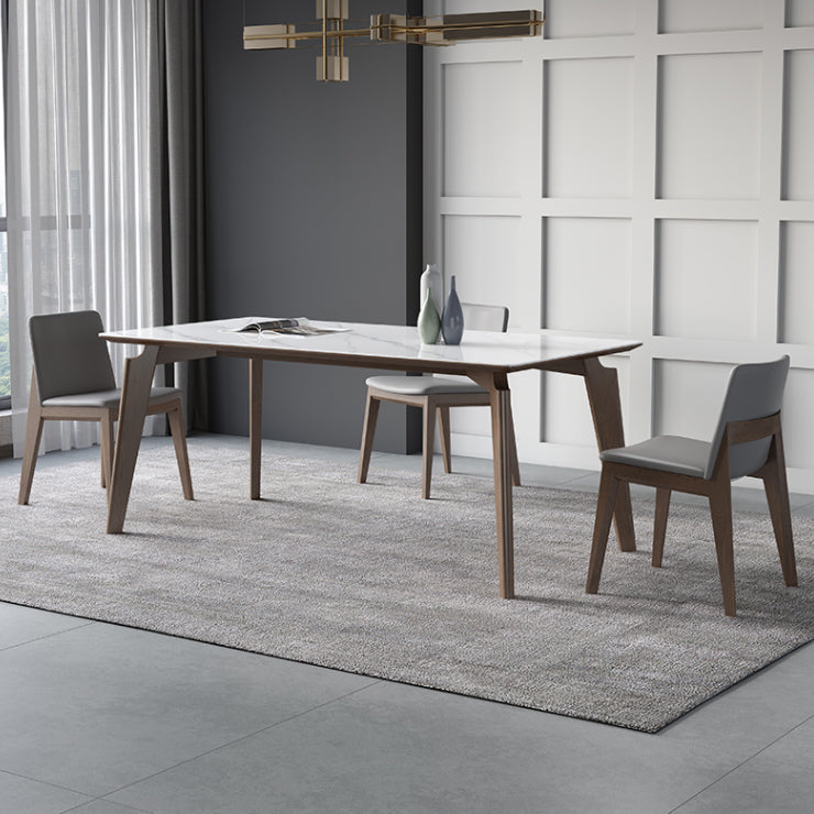 Sintered Stone Rectangle Table Medieval Modern White Table with 4 Legs for Restaurant Clearhalo ' dining_table' 'Dining Tables & Seating' 'Dining Tables' 'furn' 'furn_dining_table' 'Furniture' 'furniture_dining_table' 'Kitchen & Dining Furniture' 'kitchen&dining_furn' 'kitchen' 'kitchen_dining_table' 4111756