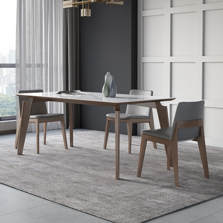 Sintered Stone Rectangle Table Medieval Modern White Table with 4 Legs for Restaurant Clearhalo ' dining_table' 'Dining Tables & Seating' 'Dining Tables' 'furn' 'furn_dining_table' 'Furniture' 'furniture_dining_table' 'Kitchen & Dining Furniture' 'kitchen&dining_furn' 'kitchen' 'kitchen_dining_table' 4111758