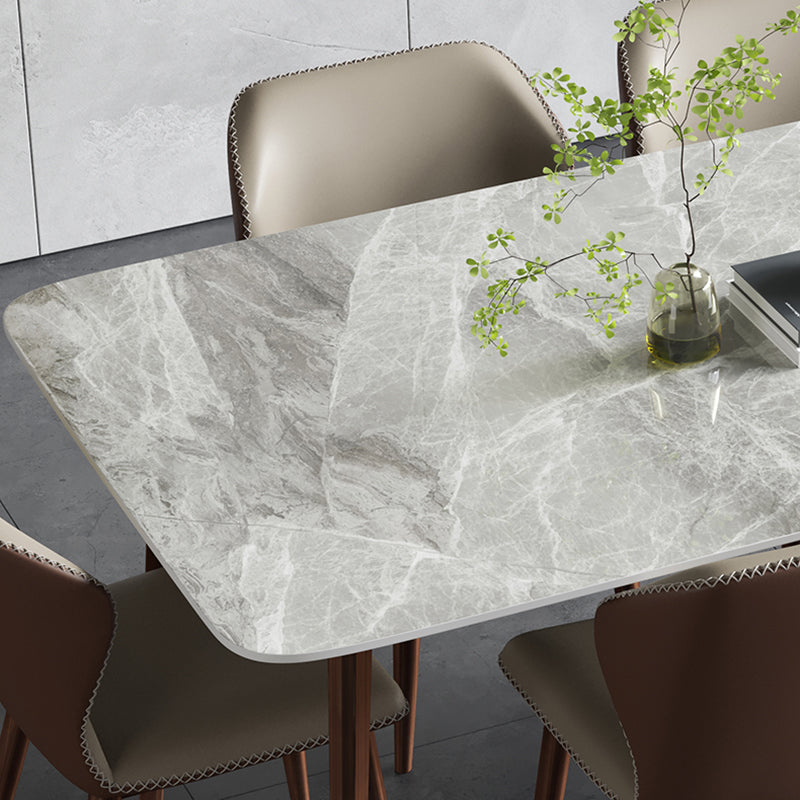 Sintered Stone Dining Table Mid-Century Style 4 Legs Rectangle Table for Dining Room Clearhalo ' dining_table' 'Dining Tables & Seating' 'Dining Tables' 'furn' 'furn_dining_table' 'Furniture' 'furniture_dining_table' 'Kitchen & Dining Furniture' 'kitchen&dining_furn' 'kitchen' 'kitchen_dining_table' 4111793