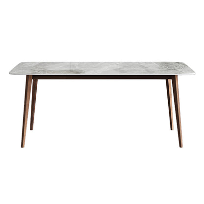 Sintered Stone Dining Table Mid-Century Style 4 Legs Rectangle Table for Dining Room Without Chairs Clearhalo ' dining_table' 'Dining Tables & Seating' 'Dining Tables' 'furn' 'furn_dining_table' 'Furniture' 'furniture_dining_table' 'Kitchen & Dining Furniture' 'kitchen&dining_furn' 'kitchen' 'kitchen_dining_table' 4111794