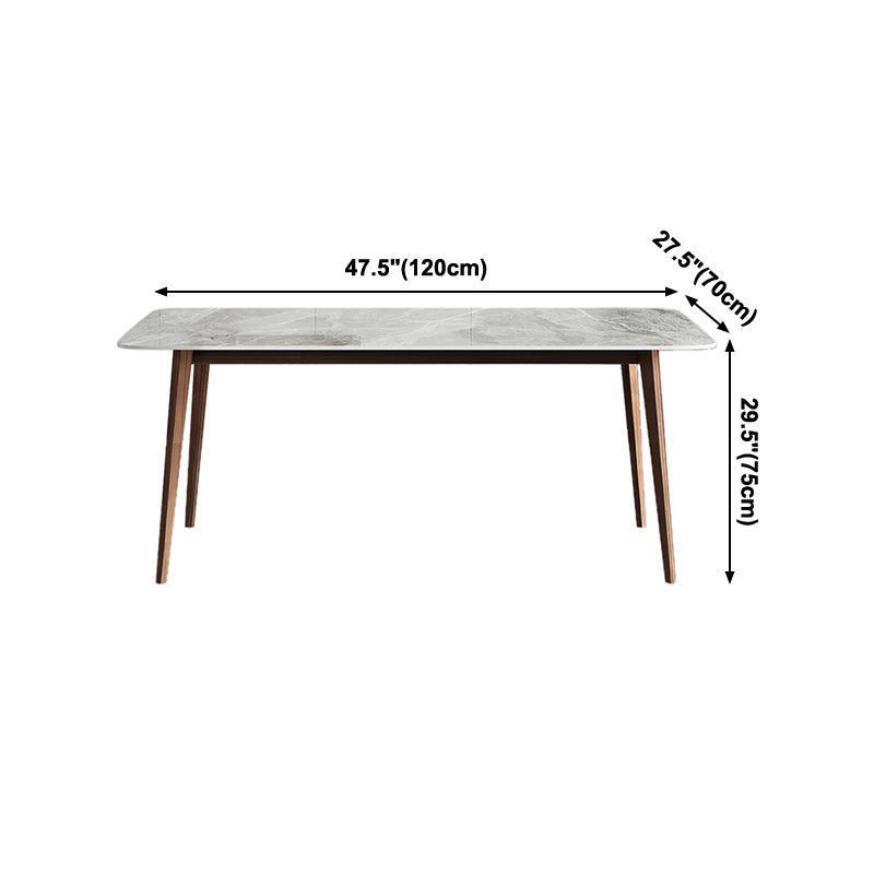 Sintered Stone Dining Table Mid-Century Style 4 Legs Rectangle Table for Dining Room Clearhalo ' dining_table' 'Dining Tables & Seating' 'Dining Tables' 'furn' 'furn_dining_table' 'Furniture' 'furniture_dining_table' 'Kitchen & Dining Furniture' 'kitchen&dining_furn' 'kitchen' 'kitchen_dining_table' 4111801