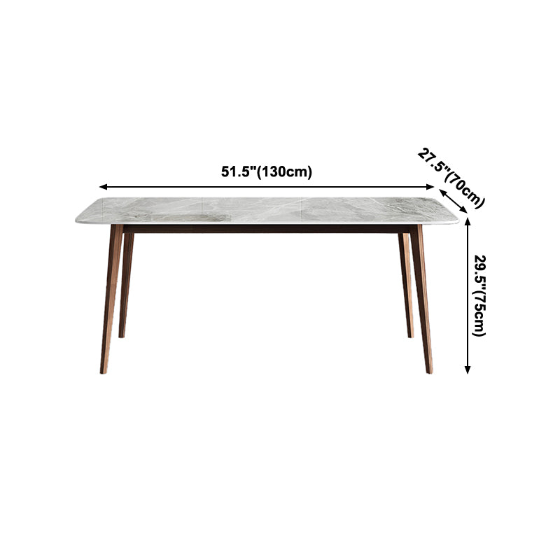 Sintered Stone Dining Table Mid-Century Style 4 Legs Rectangle Table for Dining Room Clearhalo ' dining_table' 'Dining Tables & Seating' 'Dining Tables' 'furn' 'furn_dining_table' 'Furniture' 'furniture_dining_table' 'Kitchen & Dining Furniture' 'kitchen&dining_furn' 'kitchen' 'kitchen_dining_table' 4111802