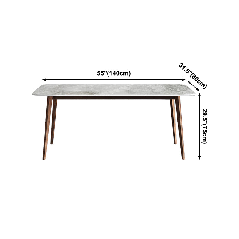Sintered Stone Dining Table Mid-Century Style 4 Legs Rectangle Table for Dining Room Clearhalo ' dining_table' 'Dining Tables & Seating' 'Dining Tables' 'furn' 'furn_dining_table' 'Furniture' 'furniture_dining_table' 'Kitchen & Dining Furniture' 'kitchen&dining_furn' 'kitchen' 'kitchen_dining_table' 4111803