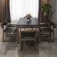 Sintered Stone Dining Table Mid-Century Modern Style 4 Legs Base Table for Dining Room Clearhalo ' dining_table' 'Dining Tables & Seating' 'Dining Tables' 'furn' 'furn_dining_table' 'Furniture' 'furniture_dining_table' 'Kitchen & Dining Furniture' 'kitchen&dining_furn' 'kitchen' 'kitchen_dining_table' 4111820