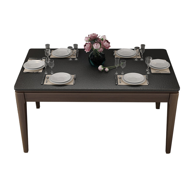 Sintered Stone Dining Table Mid-Century Modern Style 4 Legs Base Table for Dining Room Without Chairs Clearhalo ' dining_table' 'Dining Tables & Seating' 'Dining Tables' 'furn' 'furn_dining_table' 'Furniture' 'furniture_dining_table' 'Kitchen & Dining Furniture' 'kitchen&dining_furn' 'kitchen' 'kitchen_dining_table' 4111823