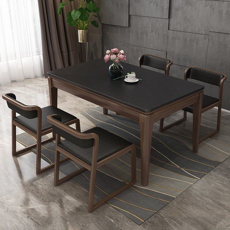 Sintered Stone Dining Table Mid-Century Modern Style 4 Legs Base Table for Dining Room Clearhalo ' dining_table' 'Dining Tables & Seating' 'Dining Tables' 'furn' 'furn_dining_table' 'Furniture' 'furniture_dining_table' 'Kitchen & Dining Furniture' 'kitchen&dining_furn' 'kitchen' 'kitchen_dining_table' 4111826