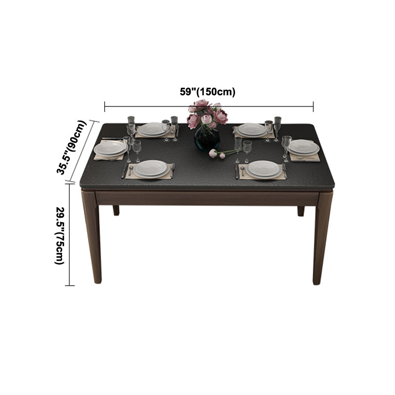 Sintered Stone Dining Table Mid-Century Modern Style 4 Legs Base Table for Dining Room Clearhalo ' dining_table' 'Dining Tables & Seating' 'Dining Tables' 'furn' 'furn_dining_table' 'Furniture' 'furniture_dining_table' 'Kitchen & Dining Furniture' 'kitchen&dining_furn' 'kitchen' 'kitchen_dining_table' 4111834