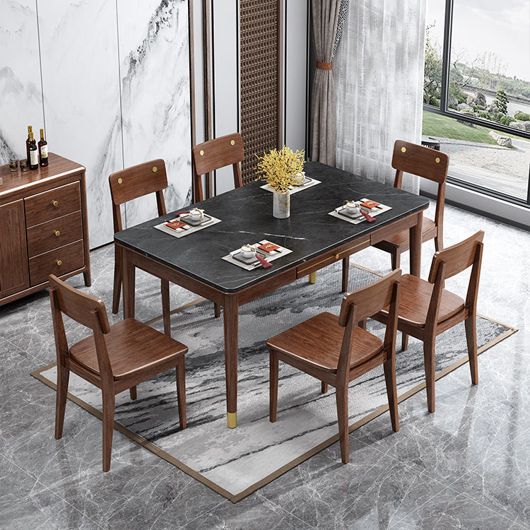 Traditional Luxury Dining Table Solid Wood Rectangle Dining Table for Home Use Black Without Chairs Clearhalo ' dining_table' 'Dining Tables & Seating' 'Dining Tables' 'furn' 'furn_dining_table' 'Furniture' 'furniture_dining_table' 'Kitchen & Dining Furniture' 'kitchen&dining_furn' 'kitchen' 'kitchen_dining_table' 4111836