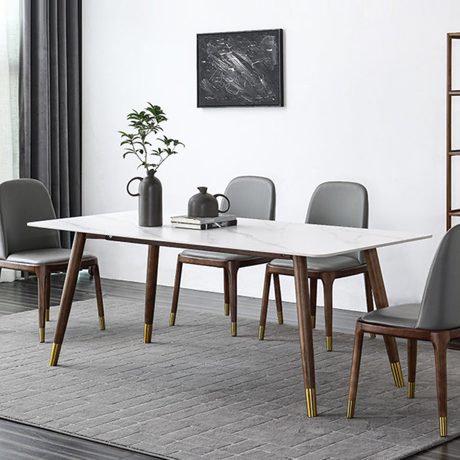 Medieval Modern Rectangle Dining Table Sintered Stone Table with 4 Legs for Restaurant Clearhalo ' dining_table' 'Dining Tables & Seating' 'Dining Tables' 'furn' 'furn_dining_table' 'Furniture' 'furniture_dining_table' 'Kitchen & Dining Furniture' 'kitchen&dining_furn' 'kitchen' 'kitchen_dining_table' 4111850