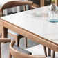 Mid-Century Modern Rectangle Dining Table Sintered Stone Table with 4 Legs Wood Base Clearhalo ' dining_table' 'Dining Tables & Seating' 'Dining Tables' 'furn' 'furn_dining_table' 'Furniture' 'furniture_dining_table' 'Kitchen & Dining Furniture' 'kitchen&dining_furn' 'kitchen' 'kitchen_dining_table' 4111867