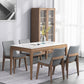 Mid-Century Modern Rectangle Dining Table Sintered Stone Table with 4 Legs Wood Base Clearhalo ' dining_table' 'Dining Tables & Seating' 'Dining Tables' 'furn' 'furn_dining_table' 'Furniture' 'furniture_dining_table' 'Kitchen & Dining Furniture' 'kitchen&dining_furn' 'kitchen' 'kitchen_dining_table' 4111874