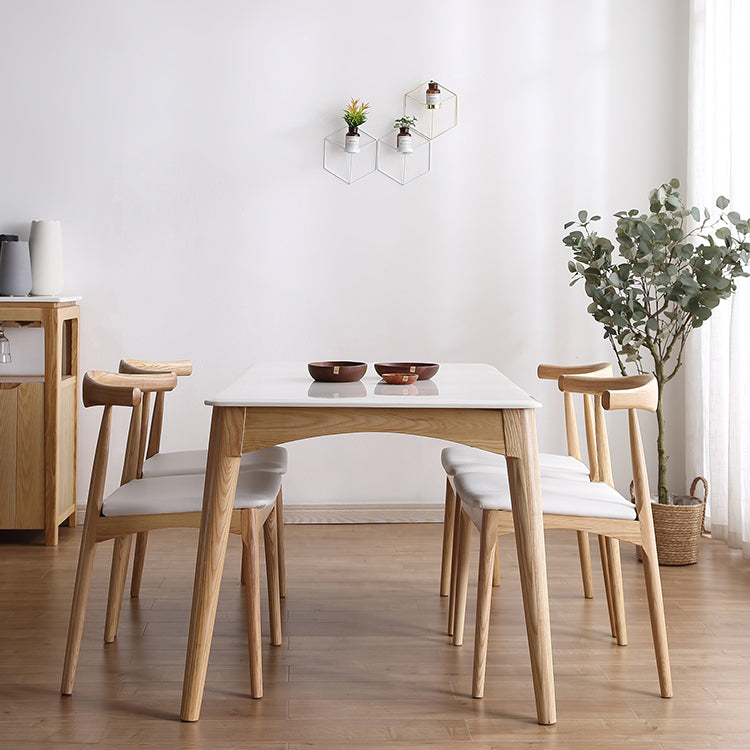 Marble Rectangle Dining Table for Restaurant Medieval Modern Table with Wooden 4 Legs Clearhalo ' dining_table' 'Dining Tables & Seating' 'Dining Tables' 'furn' 'furn_dining_table' 'Furniture' 'furniture_dining_table' 'Kitchen & Dining Furniture' 'kitchen&dining_furn' 'kitchen' 'kitchen_dining_table' 4111880