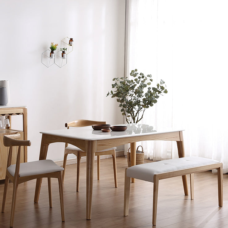 Marble Rectangle Dining Table for Restaurant Medieval Modern Table with Wooden 4 Legs Clearhalo ' dining_table' 'Dining Tables & Seating' 'Dining Tables' 'furn' 'furn_dining_table' 'Furniture' 'furniture_dining_table' 'Kitchen & Dining Furniture' 'kitchen&dining_furn' 'kitchen' 'kitchen_dining_table' 4111882