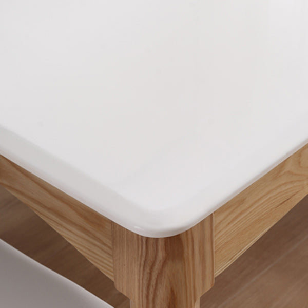 Marble Rectangle Dining Table for Restaurant Medieval Modern Table with Wooden 4 Legs Clearhalo ' dining_table' 'Dining Tables & Seating' 'Dining Tables' 'furn' 'furn_dining_table' 'Furniture' 'furniture_dining_table' 'Kitchen & Dining Furniture' 'kitchen&dining_furn' 'kitchen' 'kitchen_dining_table' 4111885