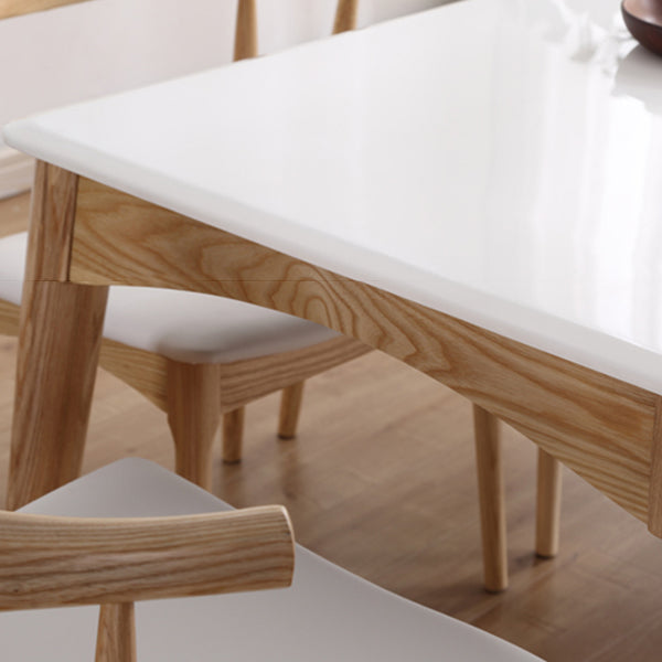 Marble Rectangle Dining Table for Restaurant Medieval Modern Table with Wooden 4 Legs Clearhalo ' dining_table' 'Dining Tables & Seating' 'Dining Tables' 'furn' 'furn_dining_table' 'Furniture' 'furniture_dining_table' 'Kitchen & Dining Furniture' 'kitchen&dining_furn' 'kitchen' 'kitchen_dining_table' 4111886