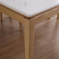 Medieval Modern Marble Rectangle Table White Table with Wooden Base and 4 Legs Clearhalo ' dining_table' 'Dining Tables & Seating' 'Dining Tables' 'furn' 'furn_dining_table' 'Furniture' 'furniture_dining_table' 'Kitchen & Dining Furniture' 'kitchen&dining_furn' 'kitchen' 'kitchen_dining_table' 4111899