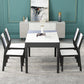 Glass Dining Table Mid-Century Style 4 Legs Base Rectangle Table for Dining Room Clearhalo ' dining_table' 'Dining Tables & Seating' 'Dining Tables' 'furn' 'furn_dining_table' 'Furniture' 'furniture_dining_table' 'Kitchen & Dining Furniture' 'kitchen&dining_furn' 'kitchen' 'kitchen_dining_table' 4111912