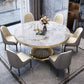 Marble Dining Table Single Pedestal Base Luxury Style Round Table for Dining Room Clearhalo ' dining_table' 'Dining Tables & Seating' 'Dining Tables' 'Furniture' 'furniture_dining_table' 'Kitchen & Dining Furniture' 'kitchen&dining_furn' 'kitchen' 'kitchen_dining_table' 4111925