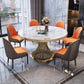 Marble Dining Table Single Pedestal Base Luxury Style Round Table for Dining Room Clearhalo ' dining_table' 'Dining Tables & Seating' 'Dining Tables' 'Furniture' 'furniture_dining_table' 'Kitchen & Dining Furniture' 'kitchen&dining_furn' 'kitchen' 'kitchen_dining_table' 4111926