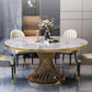 Marble Dining Table Single Pedestal Base Luxury Style Round Table for Dining Room Clearhalo ' dining_table' 'Dining Tables & Seating' 'Dining Tables' 'Furniture' 'furniture_dining_table' 'Kitchen & Dining Furniture' 'kitchen&dining_furn' 'kitchen' 'kitchen_dining_table' 4111934