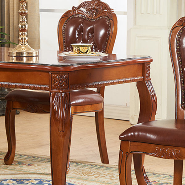 Solid Wood Victorian Rectangular Table Indoor Table with 4 Legs Clearhalo ' dining_table' 'Dining Tables & Seating' 'Dining Tables' 'furn' 'furn_dining_table' 'Furniture' 'furniture_dining_table' 'Kitchen & Dining Furniture' 'kitchen&dining_furn' 'kitchen' 'kitchen_dining_table' 4111948