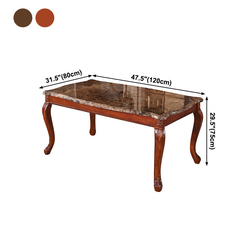 Solid Wood Victorian Rectangular Table Indoor Table with 4 Legs Clearhalo ' dining_table' 'Dining Tables & Seating' 'Dining Tables' 'furn' 'furn_dining_table' 'Furniture' 'furniture_dining_table' 'Kitchen & Dining Furniture' 'kitchen&dining_furn' 'kitchen' 'kitchen_dining_table' 4111950