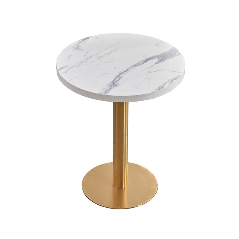 Metal Traditional Luxury Table Pedestal Base Table for Kitchen and Dining Room Round Matte White Without Chairs Clearhalo ' dining_table' 'Dining Tables & Seating' 'Dining Tables' 'furn' 'furn_dining_table' 'Furniture' 'furniture_dining_table' 'Kitchen & Dining Furniture' 'kitchen&dining_furn' 'kitchen' 'kitchen_dining_table' 4111955