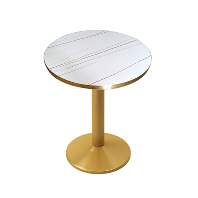 Metal Traditional Luxury Table Pedestal Base Table for Kitchen and Dining Room Round White Gold Without Chairs Clearhalo ' dining_table' 'Dining Tables & Seating' 'Dining Tables' 'furn' 'furn_dining_table' 'Furniture' 'furniture_dining_table' 'Kitchen & Dining Furniture' 'kitchen&dining_furn' 'kitchen' 'kitchen_dining_table' 4111958