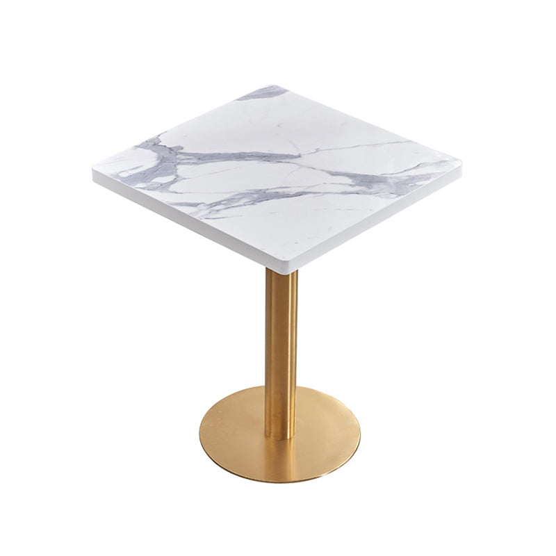Metal Traditional Luxury Table Pedestal Base Table for Kitchen and Dining Room Square Matte White Without Chairs Clearhalo ' dining_table' 'Dining Tables & Seating' 'Dining Tables' 'furn' 'furn_dining_table' 'Furniture' 'furniture_dining_table' 'Kitchen & Dining Furniture' 'kitchen&dining_furn' 'kitchen' 'kitchen_dining_table' 4111960