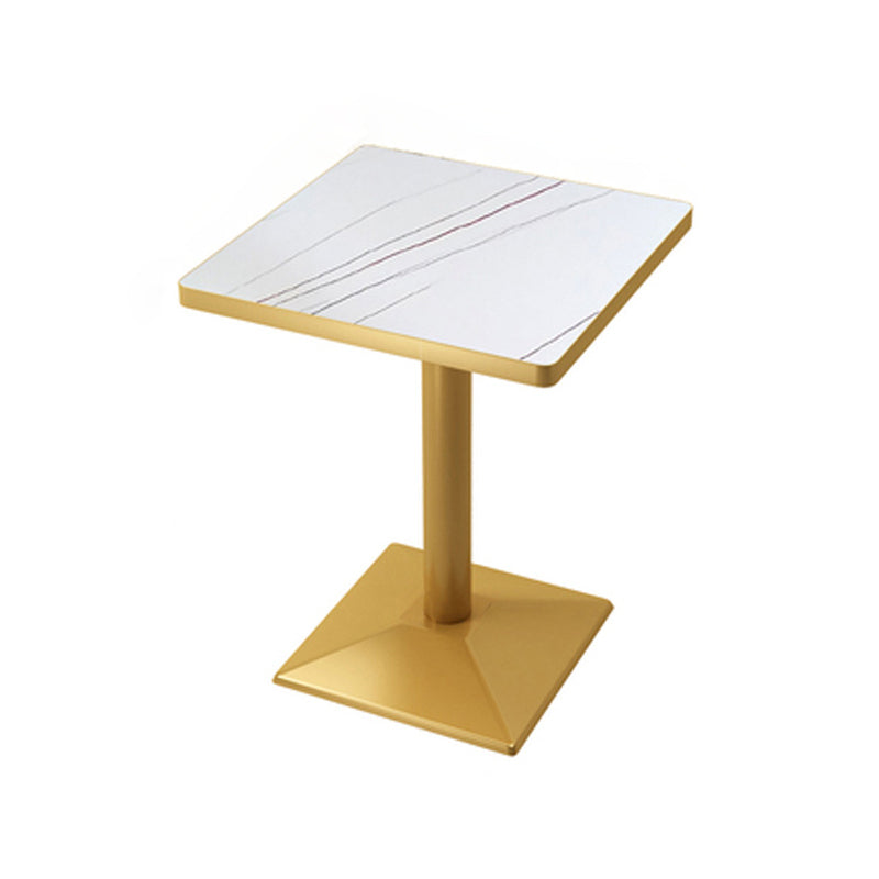 Metal Traditional Luxury Table Pedestal Base Table for Kitchen and Dining Room Square White Gold Without Chairs Clearhalo ' dining_table' 'Dining Tables & Seating' 'Dining Tables' 'furn' 'furn_dining_table' 'Furniture' 'furniture_dining_table' 'Kitchen & Dining Furniture' 'kitchen&dining_furn' 'kitchen' 'kitchen_dining_table' 4111964