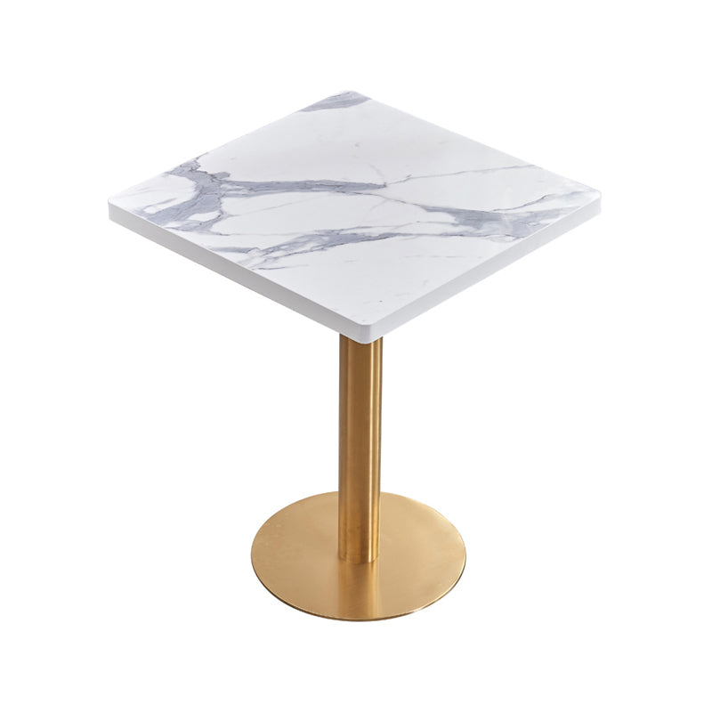 23.6-inch Traditional Luxury Table Dining Metal Pedestal Table Square Ivory Without Chairs Clearhalo ' dining_table' 'Dining Tables & Seating' 'Dining Tables' 'furn' 'furn_dining_table' 'Furniture' 'furniture_dining_table' 'Kitchen & Dining Furniture' 'kitchen&dining_furn' 'kitchen' 'kitchen_dining_table' 4111984