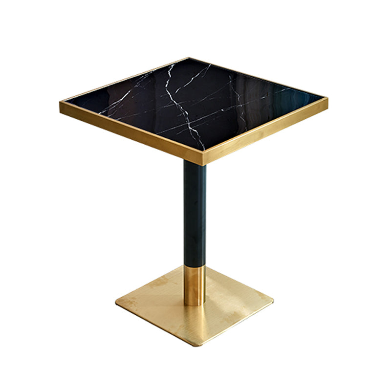 23.6-inch Traditional Luxury Table Dining Metal Pedestal Table Square Black Without Chairs Clearhalo ' dining_table' 'Dining Tables & Seating' 'Dining Tables' 'furn' 'furn_dining_table' 'Furniture' 'furniture_dining_table' 'Kitchen & Dining Furniture' 'kitchen&dining_furn' 'kitchen' 'kitchen_dining_table' 4111986