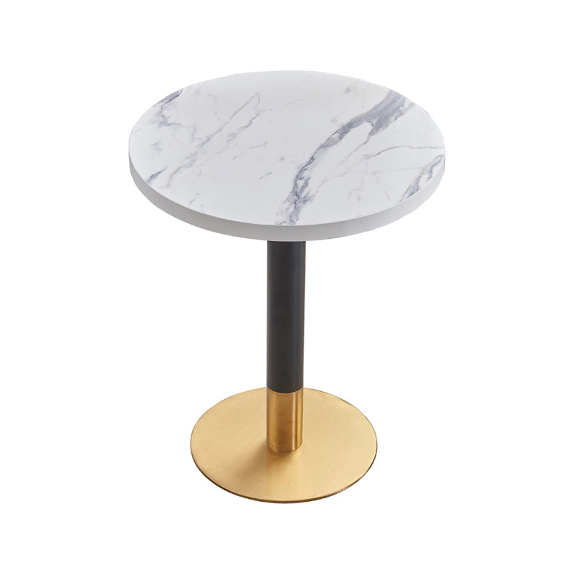 23.6-inch Traditional Luxury Table Dining Metal Pedestal Table Round Gloss White Without Chairs Clearhalo ' dining_table' 'Dining Tables & Seating' 'Dining Tables' 'furn' 'furn_dining_table' 'Furniture' 'furniture_dining_table' 'Kitchen & Dining Furniture' 'kitchen&dining_furn' 'kitchen' 'kitchen_dining_table' 4111992