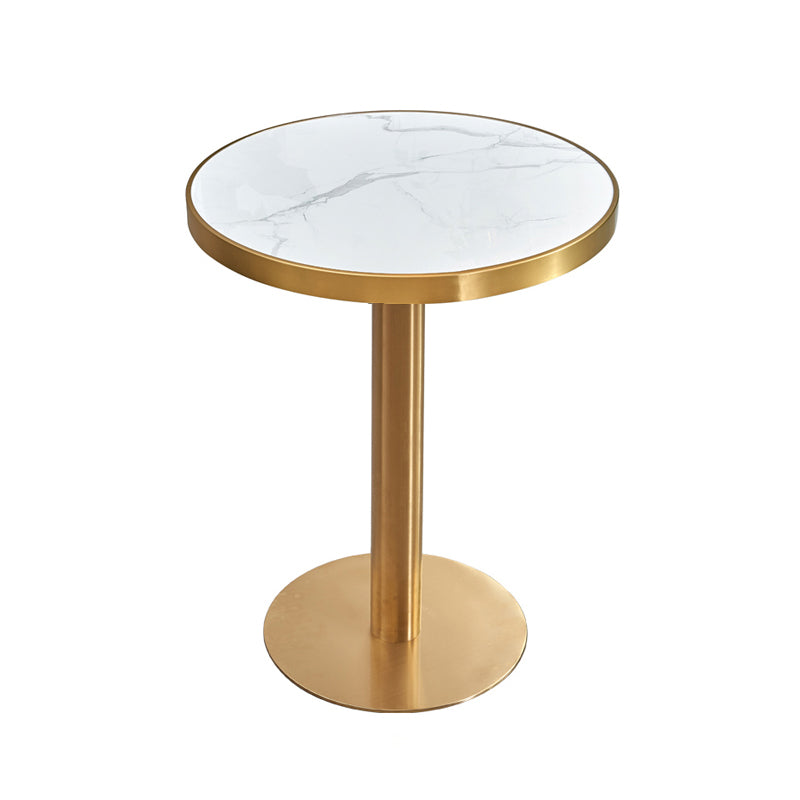23.6-inch Traditional Luxury Table Dining Metal Pedestal Table Round White-Gold Without Chairs Clearhalo ' dining_table' 'Dining Tables & Seating' 'Dining Tables' 'furn' 'furn_dining_table' 'Furniture' 'furniture_dining_table' 'Kitchen & Dining Furniture' 'kitchen&dining_furn' 'kitchen' 'kitchen_dining_table' 4111999